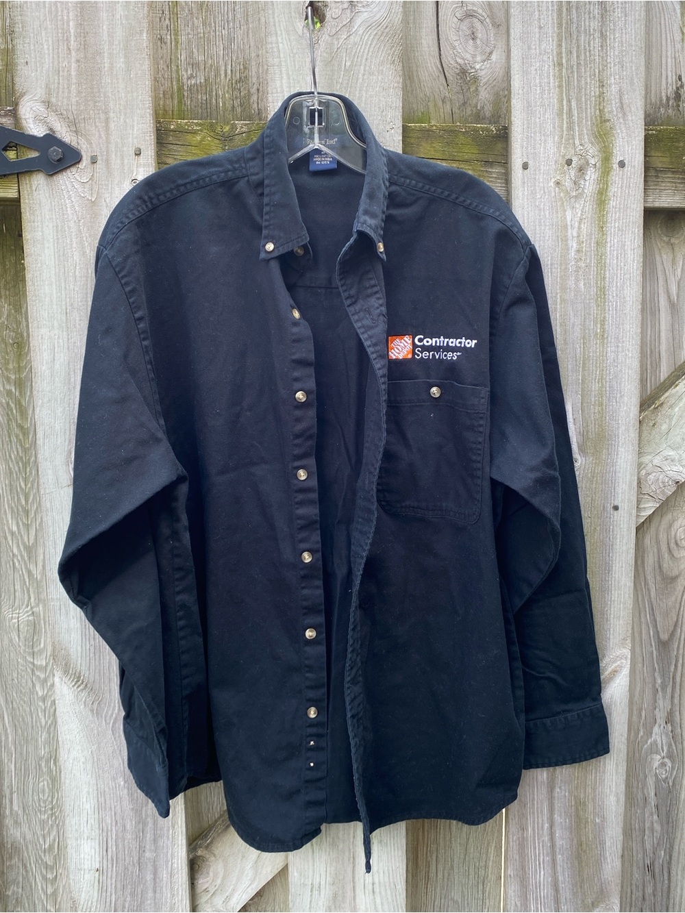 HOME DEPOT Button Down Shirt 100% Cotton